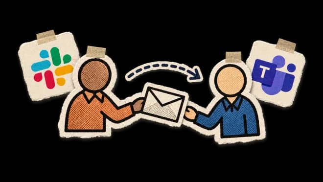 People handing work across a shared workflow